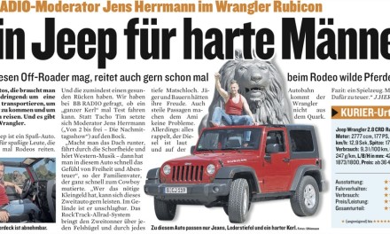 Jens Herrmann als Autotester im Berliner Kurier