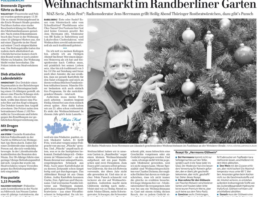 Wie feiert Radiomoderator Jens Herrmann Weihnachten?