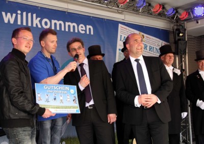 Moderation bei der LAUSITZER RUNDSCHAU Geburtstagstour in Finsterwalde